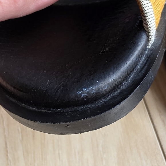 Miista Bow Tie Sandals, Gold And Cream Striped, Size 37 - Picture 4 of 7